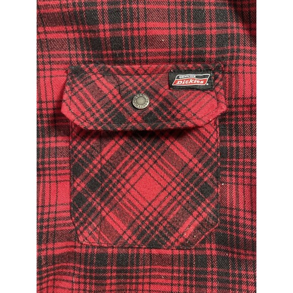 Mens Dickies Red Plaid Lined Jacket With Hood Size Large 42-44 - Picture 4 of 9